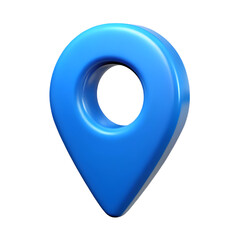 Blue Location Pin Icon – Clean 3D Navigation Symbol on White Background for Maps & Apps

