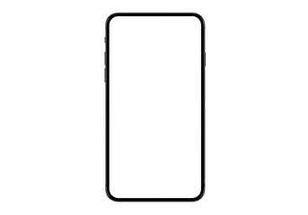 Isolated Modern Smartphone with Blank White Screen