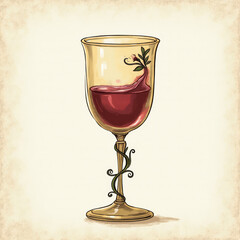 Red Wine Glass Emoji — 3D Wine Glass with Red Wine