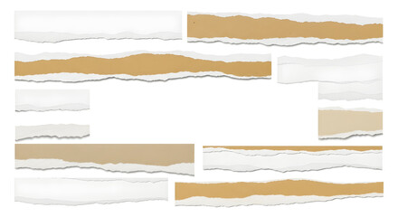  Torn paper edges creating textures and borders for digital designs, Ripped paper pieces offering unique shapes for creative layering projects