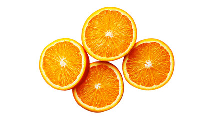Fototapeta premium Natural Fresh Orange with Sliced View on Transparent Background.