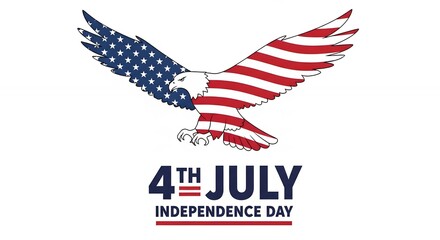 Patriotic American Eagle Illustration for Independence Day