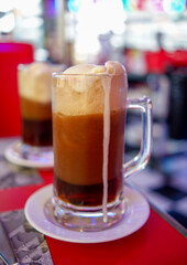Root beer float in a diner in Makati City Philippines.