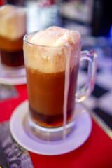 Root beer float in a diner in Makati City Philippines.