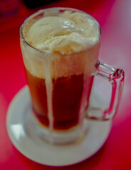 Root beer float in a diner in Makati City Philippines.