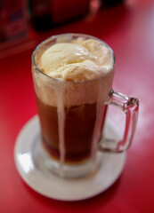 Root beer float in a diner in Makati City Philippines.