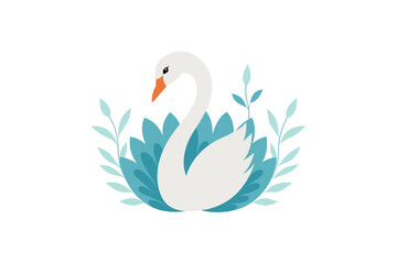 Obraz premium swan on black background