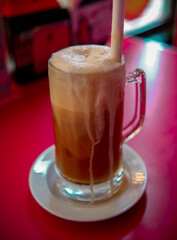 Root beer float in a diner in Makati City Philippines.