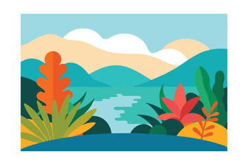 Obraz premium vector illustration of a desert landscape