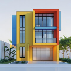 Modern glass facade of a city building with many windows