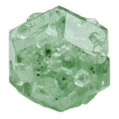 Green beryl crystal with hexagonal structure
