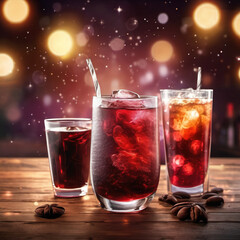 Bokeh Style Mixed Media Artwork of Drinks