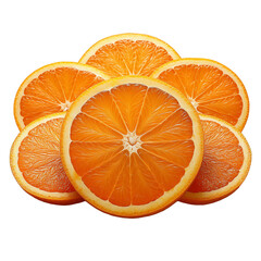 Orangenscheiben auf weißem Hintergrund, freigestellt