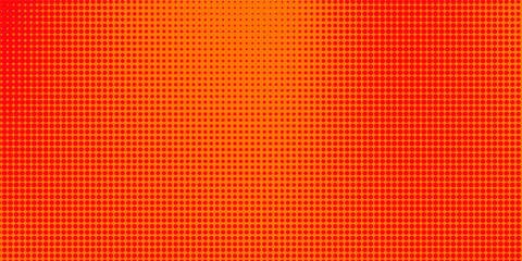 Dots halftone orange color pattern gradient texture with technology digital background. Dots pop art comics