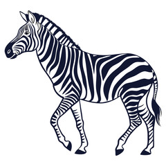 silhouette zebra on white background