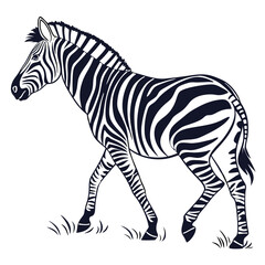 silhouette zebra on white background