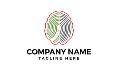 Hand drawn fingerprint logo template
