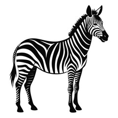 silhouette zebra on white background