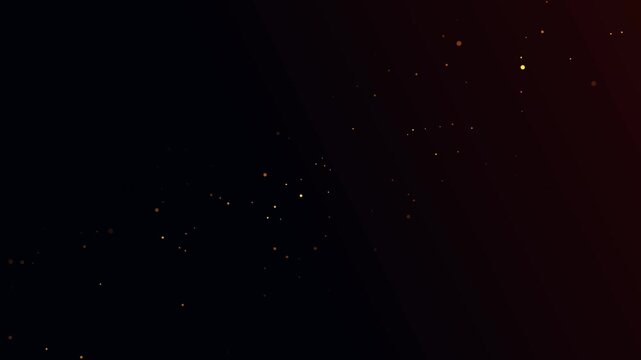 glowing golden particles floating in dark space background