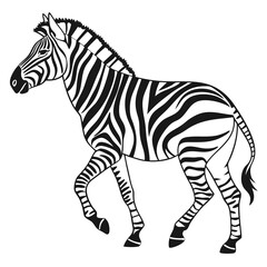 silhouette zebra on white background