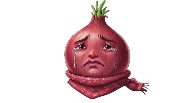 Cebola chorando.