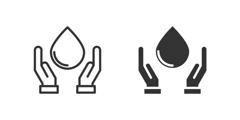 Obraz premium Water care icon set representing water conservation and eco hygiene.