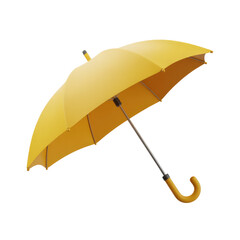 Isolated yellow umbrella rain protection accessory open umbrella waterproof umbrella stylish umbrella design 100