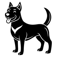 vector illustration of a dog silhouette on white background
