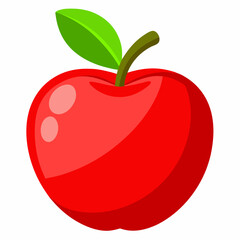 red apple with leaf