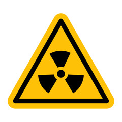 nuclear radiation hazard symbol icon. This flat design represents radioactive danger or nuclear energy. Commonly used in warning signs, safety labels, or nuclear-related content.