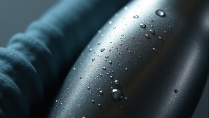 Water Droplets on Matte Grey Surface
