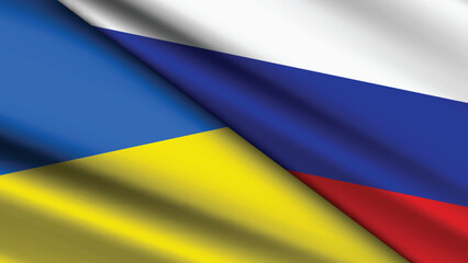 Illustration Vector Featuring Russia and Ukraine Identity