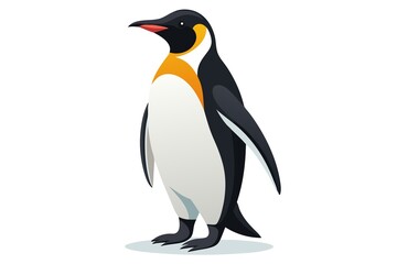 King Penguin Standing Upright White Background