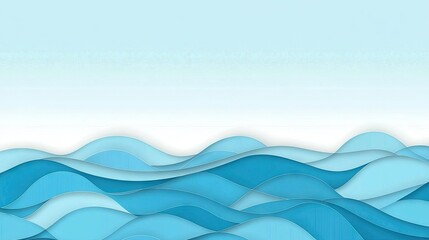 Blue paper waves layered design.