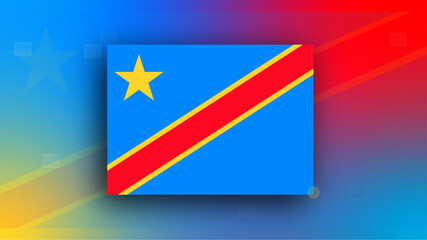 Congo flag with abstract gradient background for independence day. Beautiful banner design for Congo independence day at 30th June