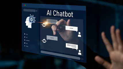 AI chatbot interface facilitates communication, chatbot, and AI interaction for automated user...