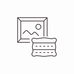 art pillow decor icon sign vector