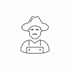 farmer with hat icon sign vector
