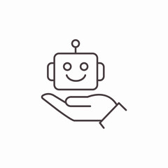hand holding robot icon sign vector