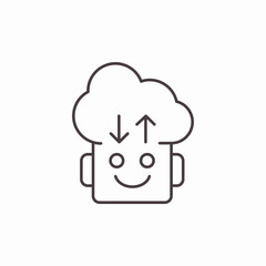 happy chef hat arrows icon sign vector