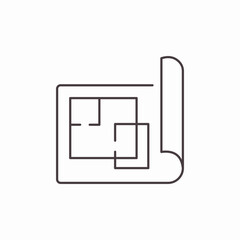 house plan drawing icon sign vector