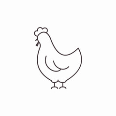 standing chicken icon sign vector