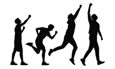 Person walking in outdoor environment silhouette