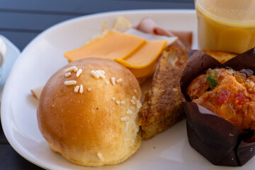 Breakfast served on the deck of a cruise ship