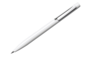 White ballpoint pen isolated on transparent background showcasing simplicity and functionality for everyday writing tasks and creative projects