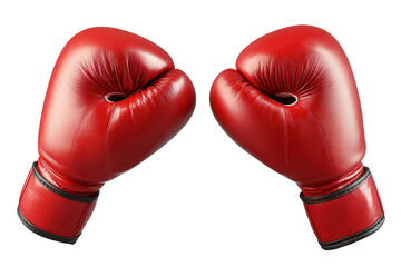 Red boxing gloves clash together in a dynamic moment capturing the intensity of sport during a match or training session