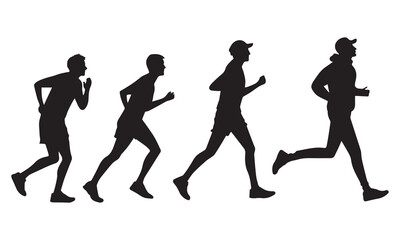 Person walking in outdoor environment silhouette