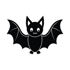 Obraz premium Cute bat cartoon vector silhouette