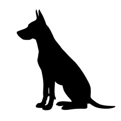 Refined Police Dog Silhouette Icon in Minimalist Vector Art with Smooth Black Lines on a Clean White Background