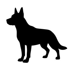 Refined Police Dog Silhouette Icon in Minimalist Vector Art with Smooth Black Lines on a Clean White Background